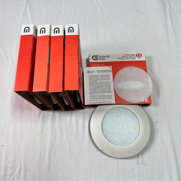 Commercial Electric 6in White Shower Recessed Light Trim (5 pack) - Picture 1 of 3